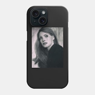 Jessica Chastain - Pastel on Canvas Painting Phone Case