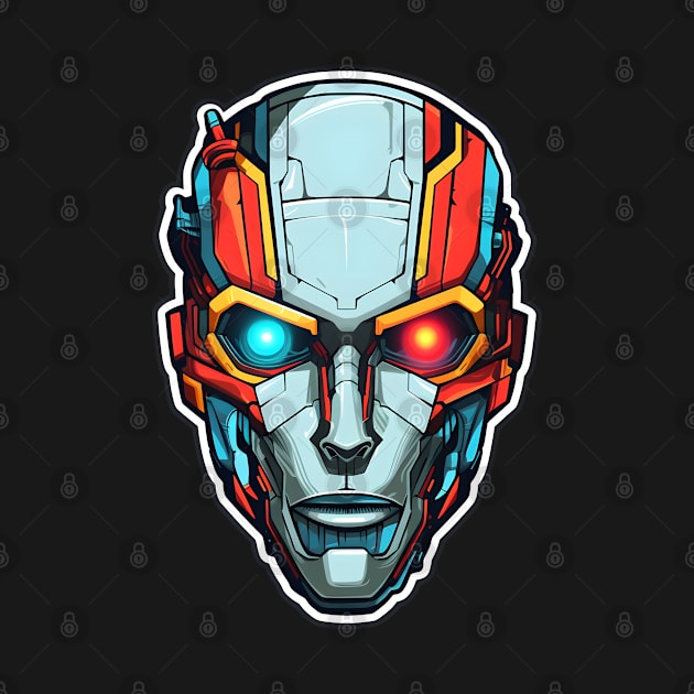 Advanced Technological Android Head Illustration by AIHRGDesign