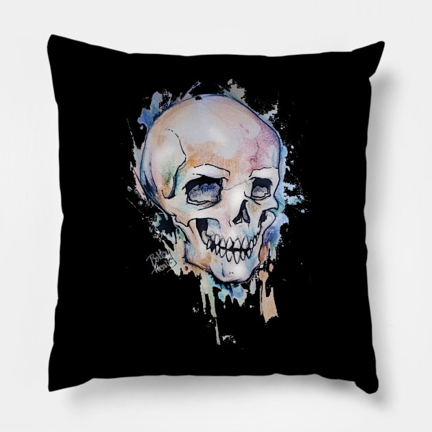 Henley Skull design #1 Pillow by Illustratorator