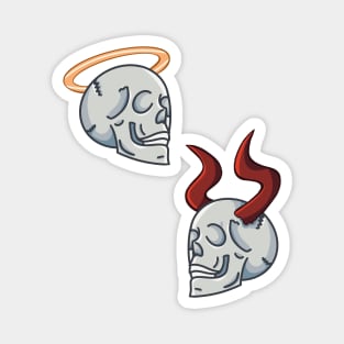 angel and devil skull Magnet