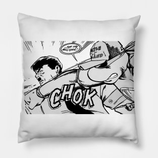 Raph punching Hitler (B&W) Pillow