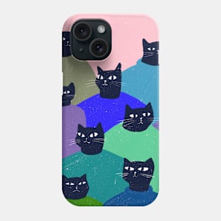 Cat squad with colorful sweaters Phone Case