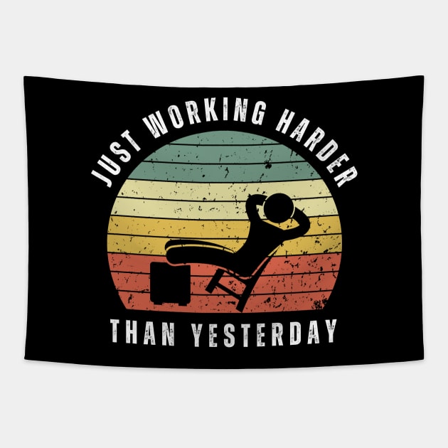 Lazy working from home - sitting Tapestry by ProLakeDesigns