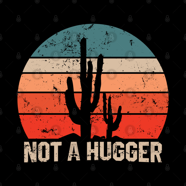 Not a Hugger - Funny Cactus Lovers by Sassy The Line Art