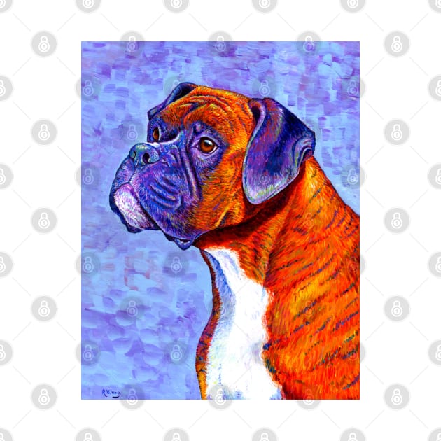 Devoted Guardian Colorful Brindle Boxer Dog by rebeccawangart
