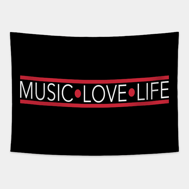 Music Love Life Tee Tapestry by rare