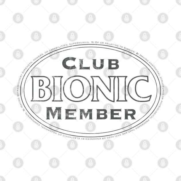 Bionic Club Member in Dark Gray/Distressed by YOPD Artist