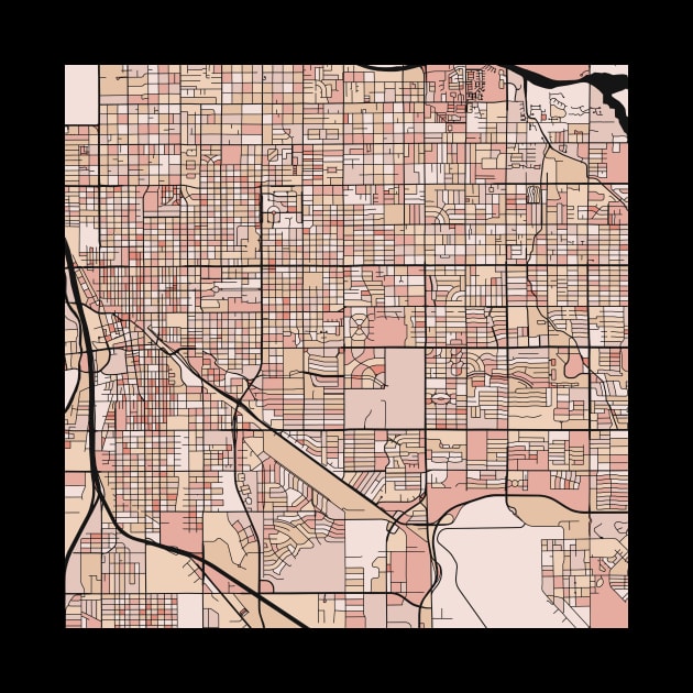 Tucson Map Pattern in Soft Pink Pastels by PatternMaps