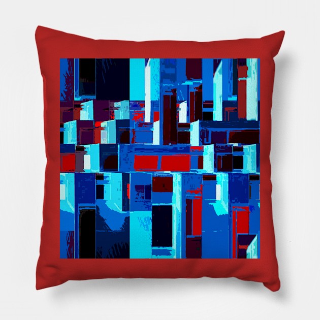 Cityscape - Night Pillow by MAMMAJAMMA