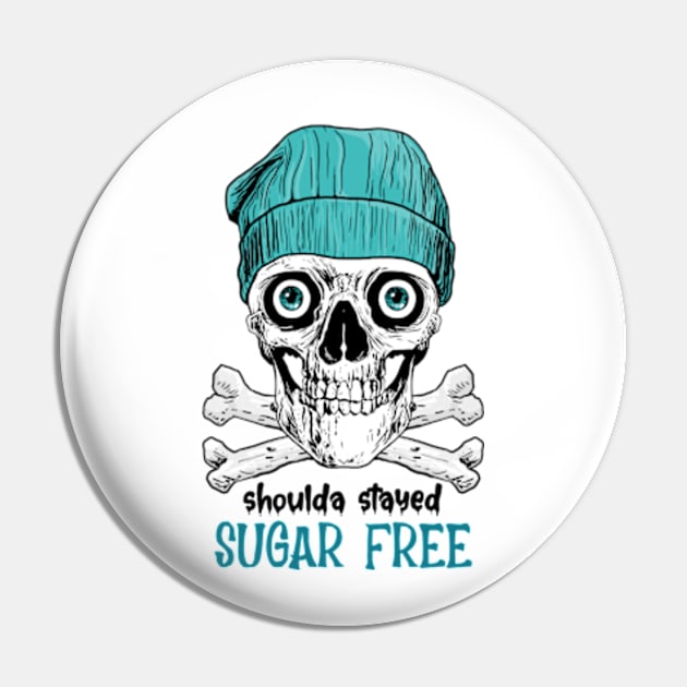 Sugar Free Skull Pin by kansaikate