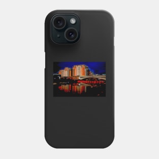 Leeds Water Front Night Time Impressionist Phone Case