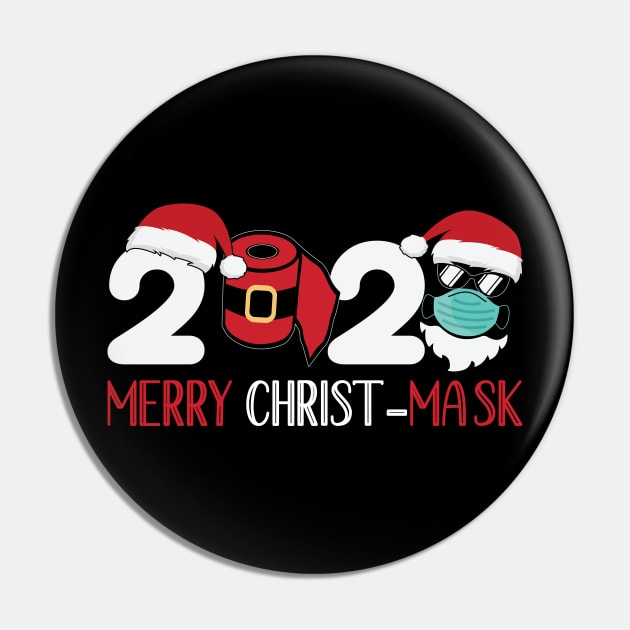 Merry Christ-Mask 2020 Quarantine Christmas Santa Face Mask Pin by DragonTees