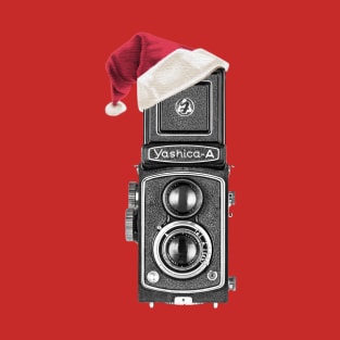 Christmas Vintage Camera with Santa hat T-Shirt