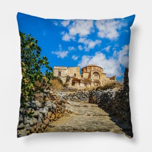 Old Stone Church on Hill Pillow