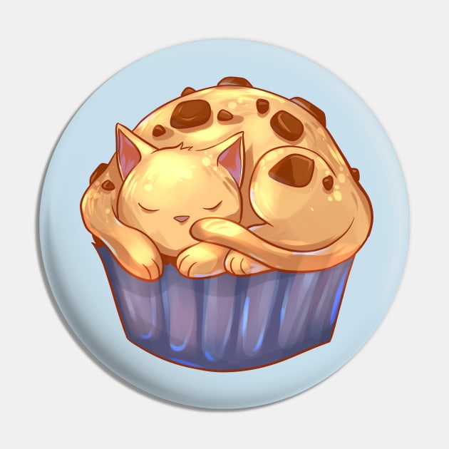 Chocolate Chip Muffin Cat Pin by Claire Lin