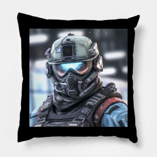 Anime Fantasy Soldier on Point Pillow