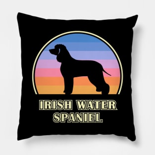 Irish Water Spaniel Vintage Sunset Dog Pillow