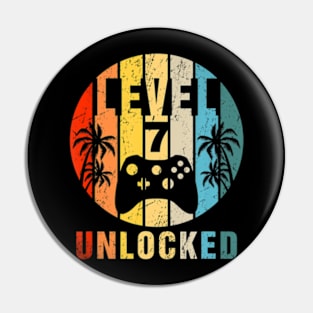 Level 7 Unlocked Video Gaming 7th Birthday Pin