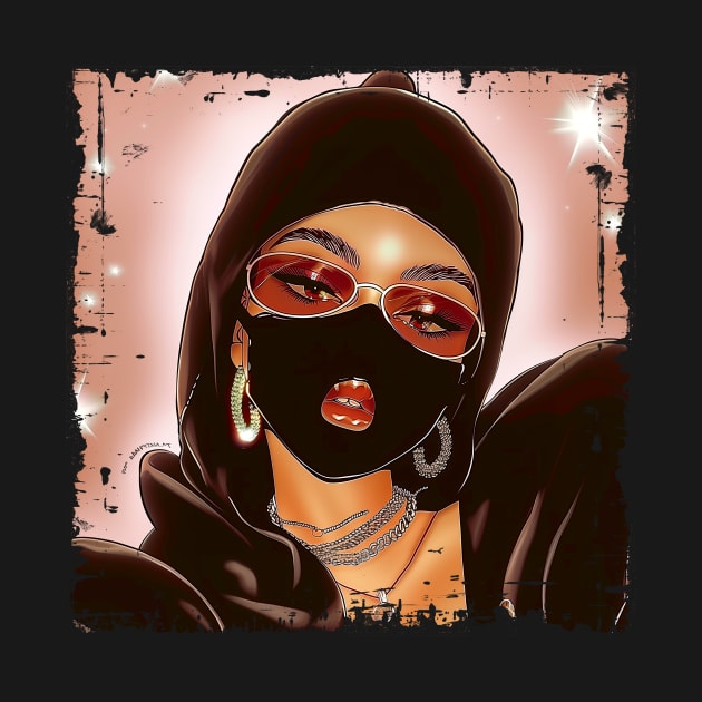 Badass Baddie with Mask by Vlaa