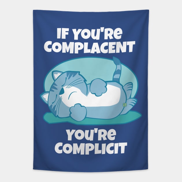 Complacent Complicit Cat Tapestry by Sue Cervenka