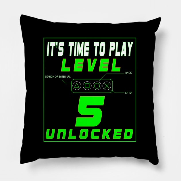 LEVEL UNLOCKED IT'S TIME TO PLAY Pillow by Lord Sama 89