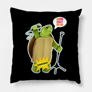 Turtle with microphone show must go on Pillow