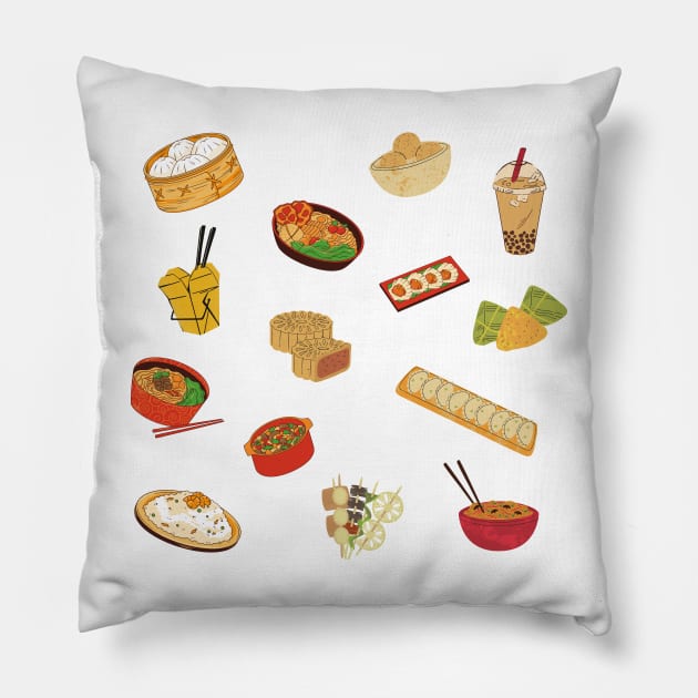 Chinese Foods Pillow by Smuchie