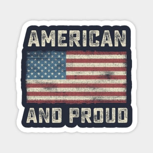 American And Proud USA Flag Military Magnet