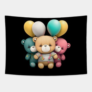 Teddy Bears with Balloons Tapestry