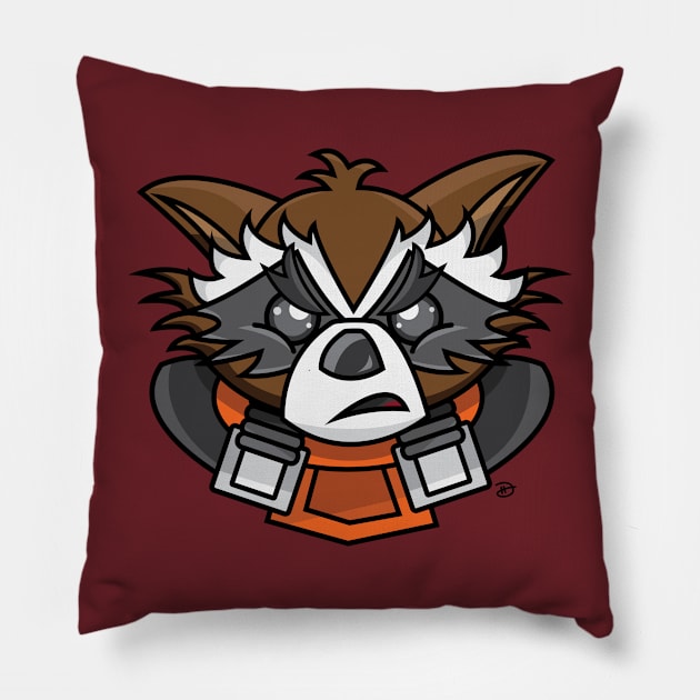 Rocket Raccoon Pillow by dhartist