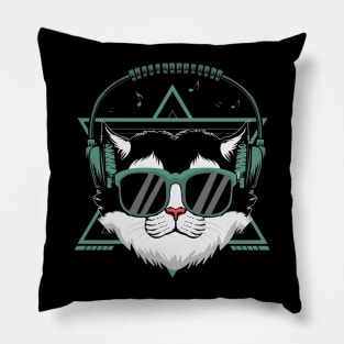 Meowzic in the Air: Cat Rocking Headphones Pillow