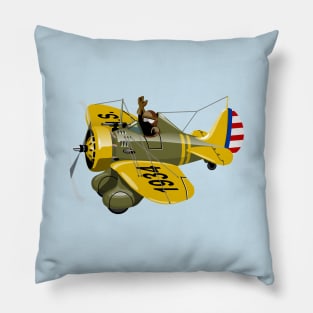 Cartoon Retro Fighter Plane Pillow