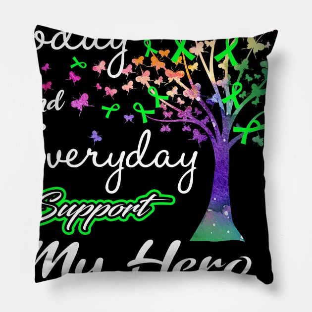 Today and Everyday I Support My Hero Depression Awareness Support Depression Warrior Gifts Pillow by ThePassion99