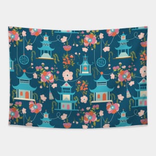 Pagodas Chinoiserie Tapestry