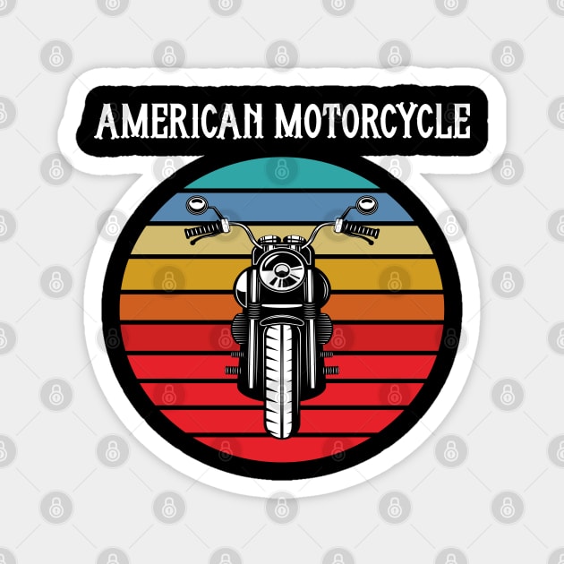 Motorcycle Vintage Sunset Magnet by JeffDesign