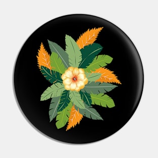 Colorful Leaf and Flower Design Pin