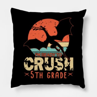 Back To School I'm Ready To Crush 5th Fifth Grade Dragon Boys Pillow