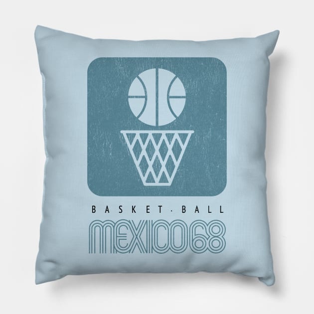 Mexico 1968 Basketball Pillow by LocalZonly