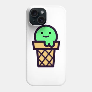 Ice cream, ice, ice cream ball in waffle Phone Case