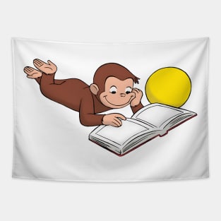 Curious George Reading Tapestry