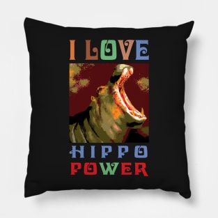 I love Hippo power Pillow