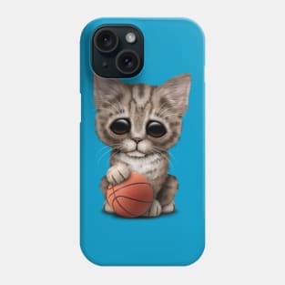 Cute Kitten Playing With Basketball Phone Case