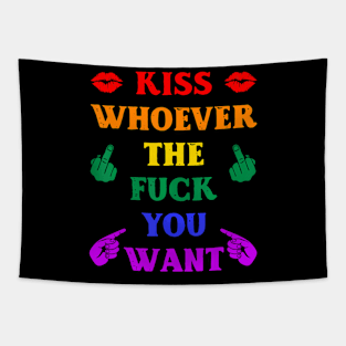 Kiss Whoever The F You Want Lgbt Pride Gay Lesbian Tapestry