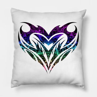 Trippy Tribal Heart Mandala Pillow