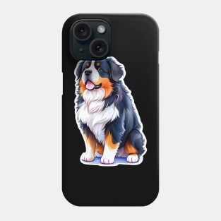 Photo of a Bernese mountain dog with black, white, and brown fur Phone Case