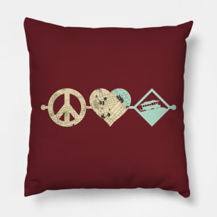 Peace Love San Francisco Cable Car Pillow