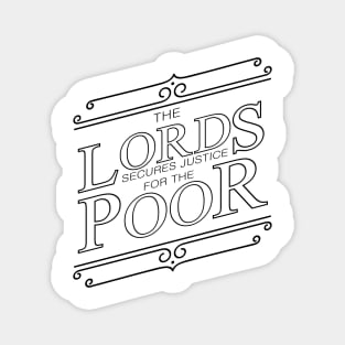 'The Lord Secures Justice' Food and Water Relief Shirt Magnet