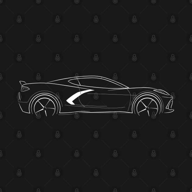 2020 Chevy Corvette Stingray C8 - profile stencil, white by mal_photography