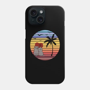 cute cat vintage retro style| cats lovers| cats lover,cat retro vintage sunset rainbow| Phone Case