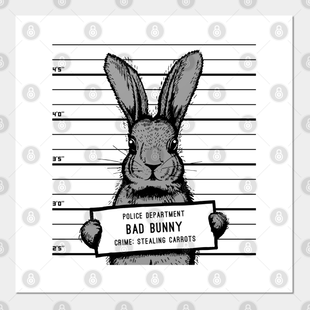 Mugshot Bad Rabbit Funny - Bunny Rabbit - Posters and Art Prints | TeePublic Mugshot Bad Rabbit Funny - Bunny Rabbit - Posters and Art Prints | TeePublic